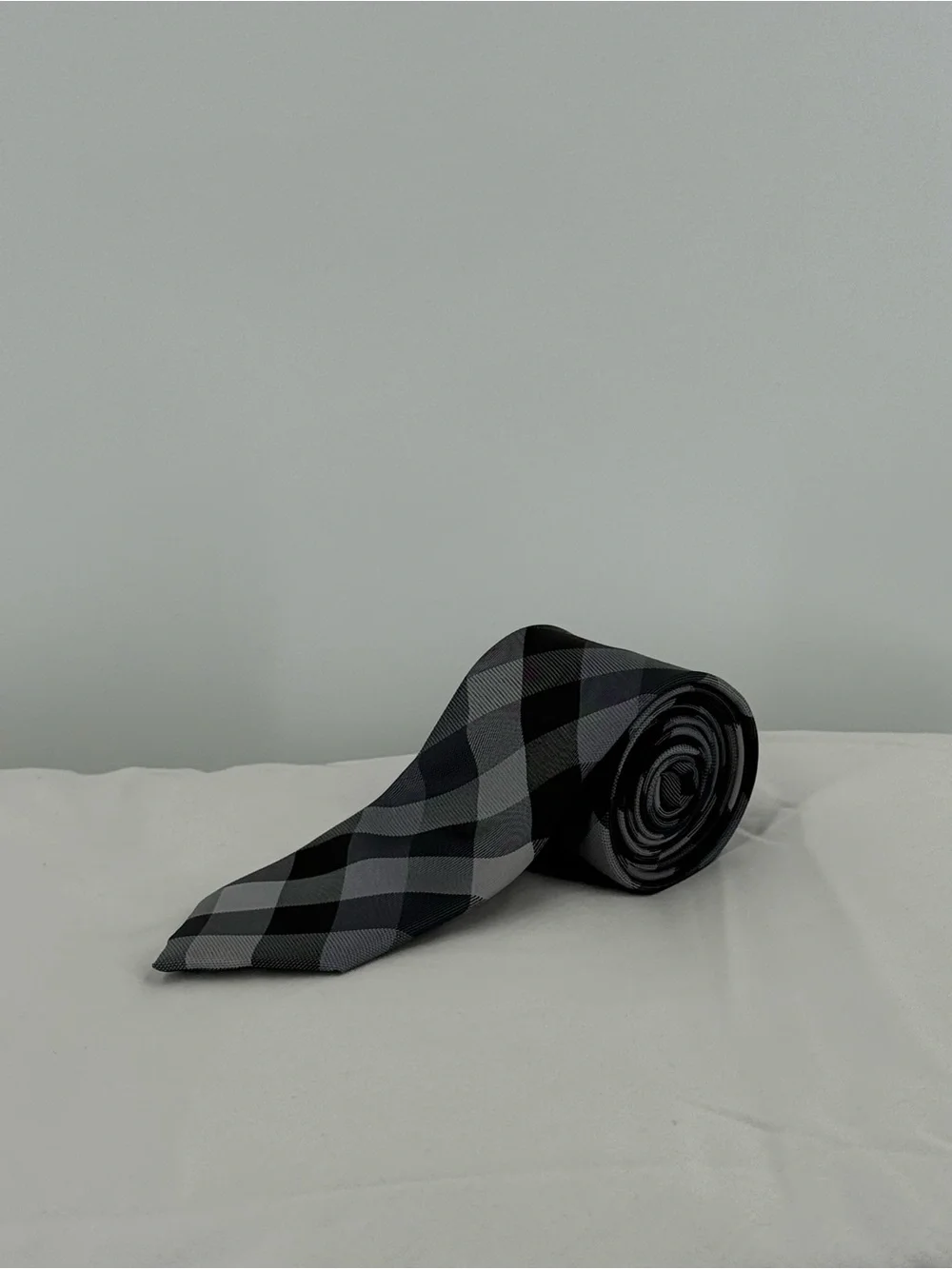 Van Heusen Black and Gray Plaid Men's Tie